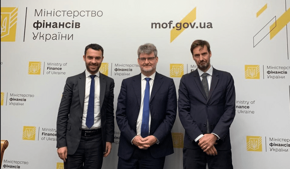 Photography of French Ambassador, Mr. Gaël Veyssiere, Julien Delpech, and Mr. Jean-Baptise Vasseur, Head of Economy at the French Embassy. 