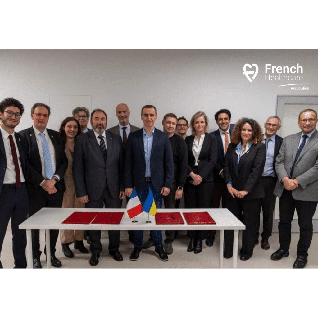 Photographie de la délégation french healthcare association en Ukraine en avril 2023. 