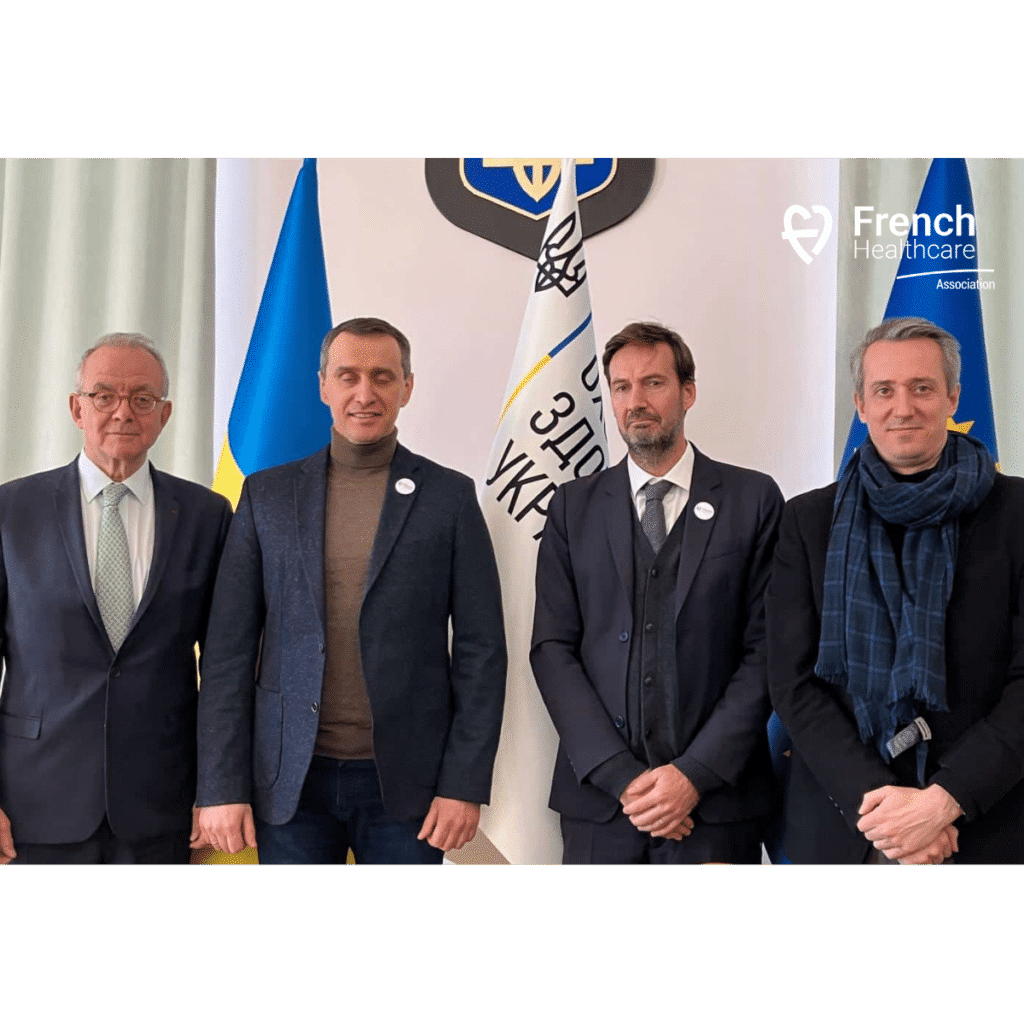 Photographie de la délégation french healthcare association en Ukraine en janvier 2023. 