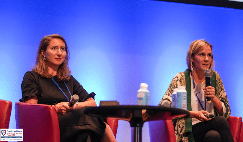 Photographie de Julie Saltel et Alice Pieret lors de leur conférence Nutriset